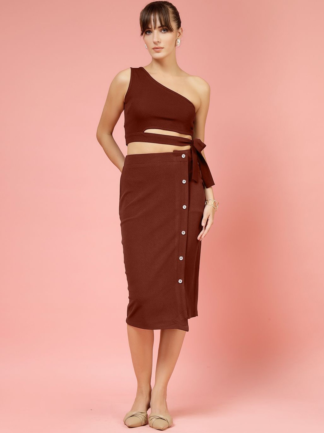 

DressBerry Top With Pencil Skirt Co-Ords, Brown