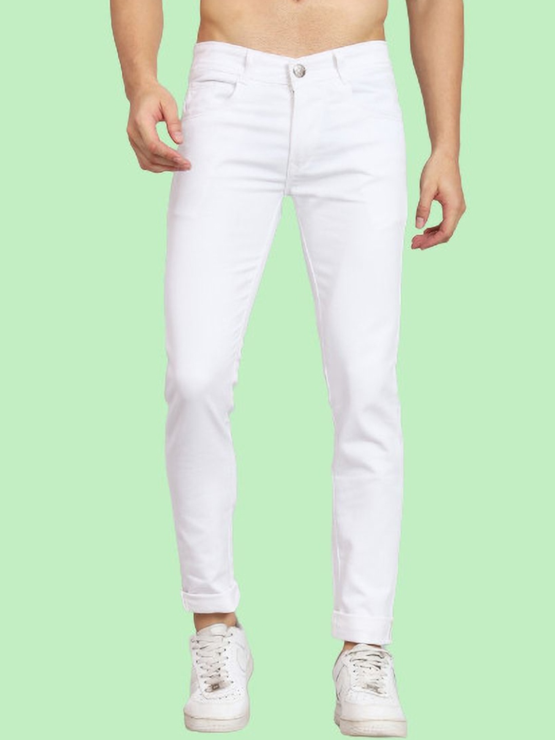 

LINARIA Men Classic Slim Fit Clean Look Cotton Jeans, White
