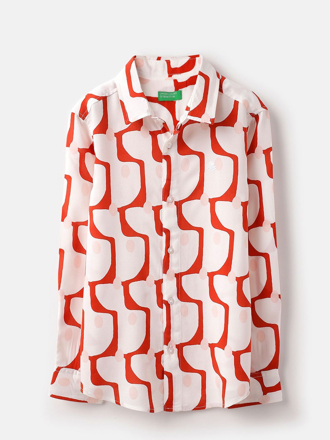 

United Colors of Benetton Boys Opaque Printed Casual Shirt, White