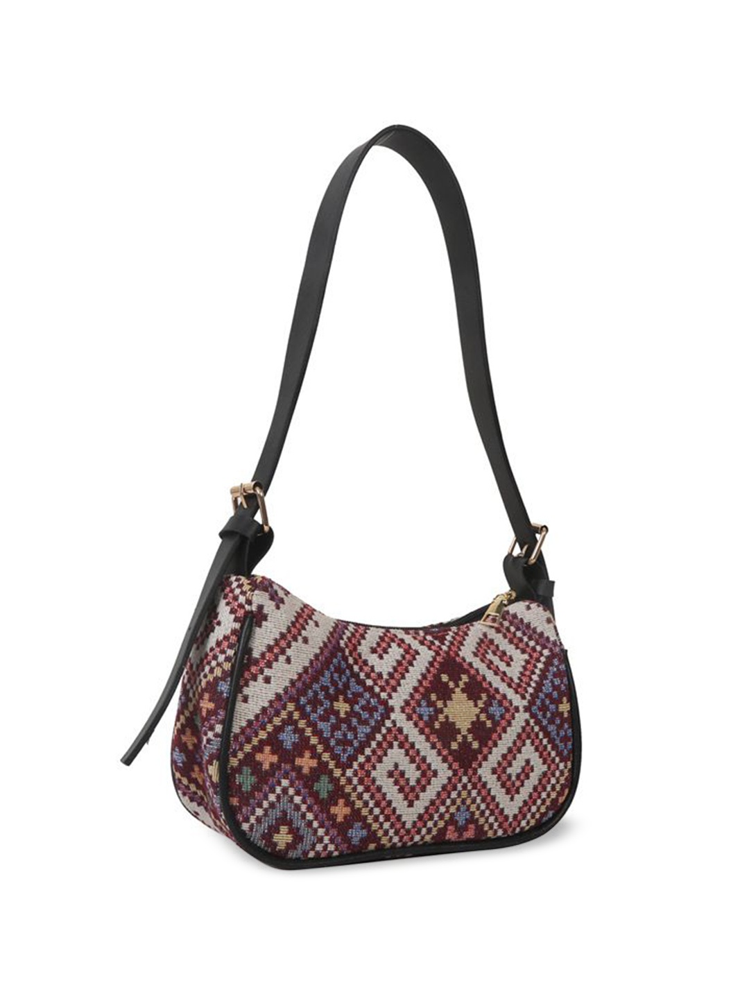 

DressBerry Printed Structured Shoulder Bag with Tasselled, Red