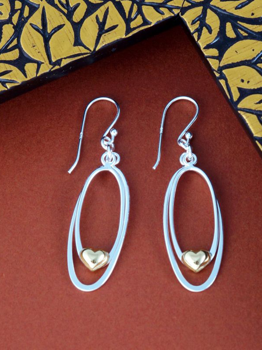 

Tuanz Silver Jewelry 925 Sterling Silver Rhodium-Plated Contemporary Shaped Drop Earrings
