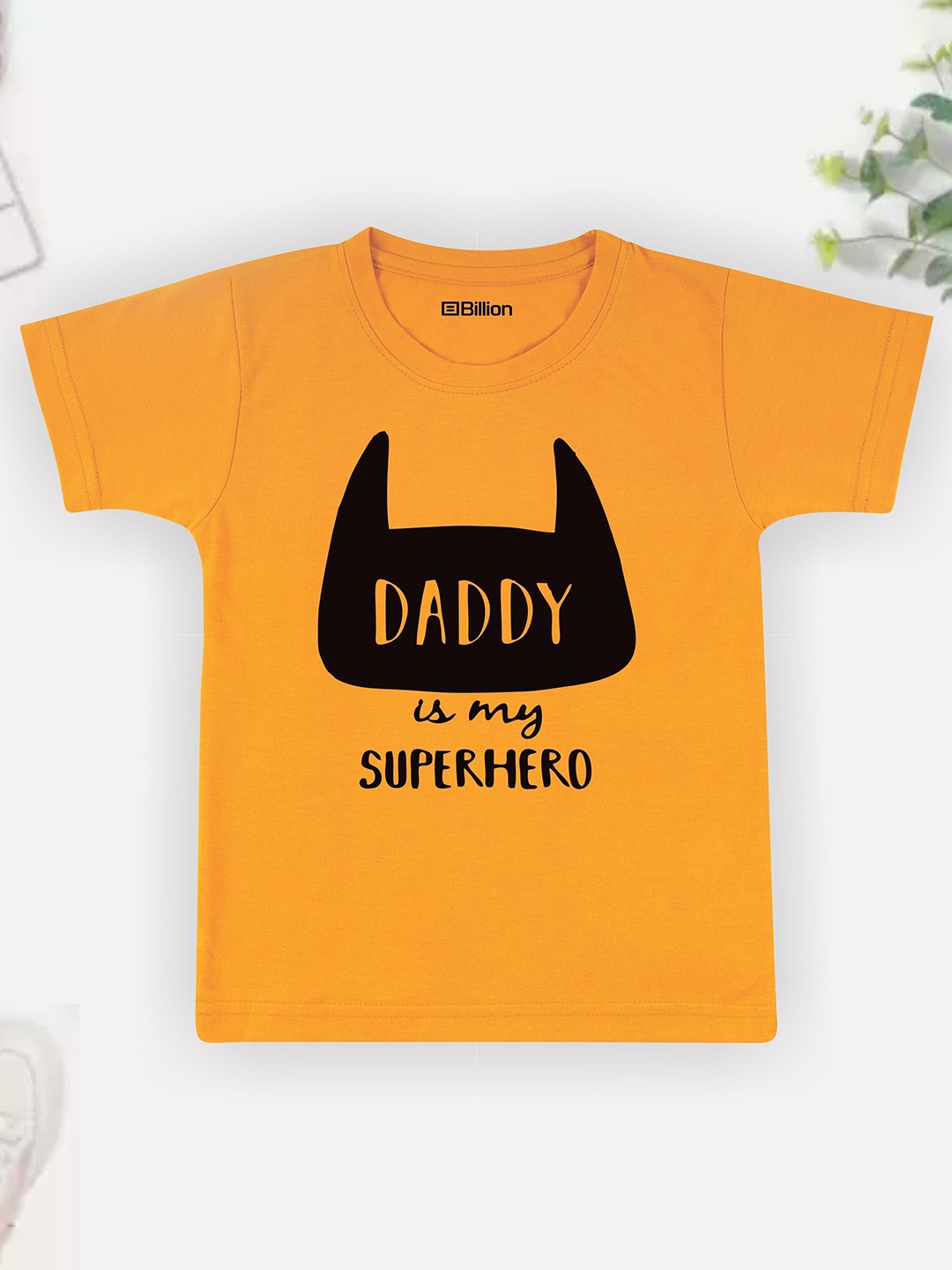 

Billion Boys Printed Bio Finish Applique T-shirt, Mustard