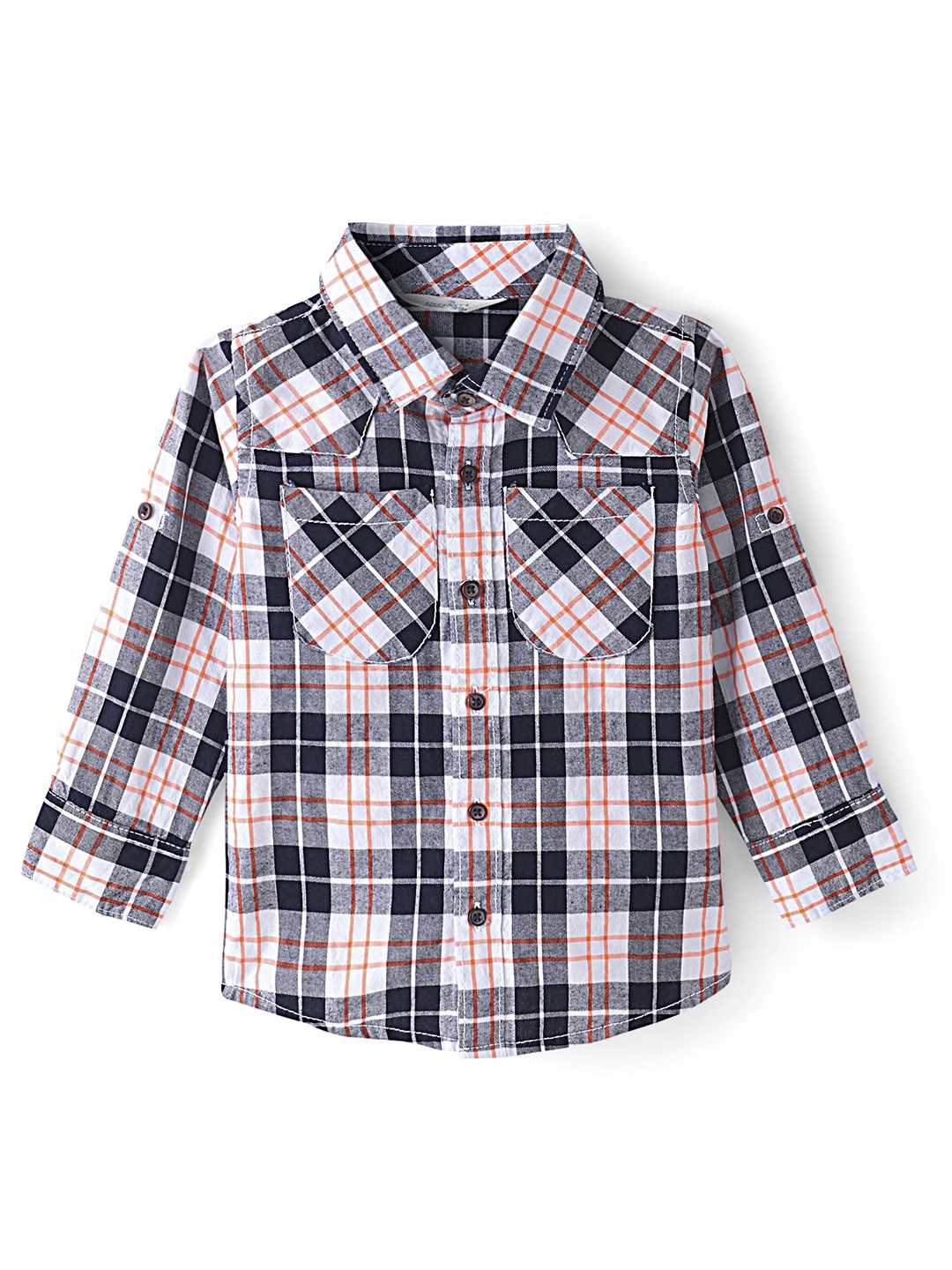 

Infinity Boys Tartan Checks Opaque Checked Casual Shirt, Navy blue