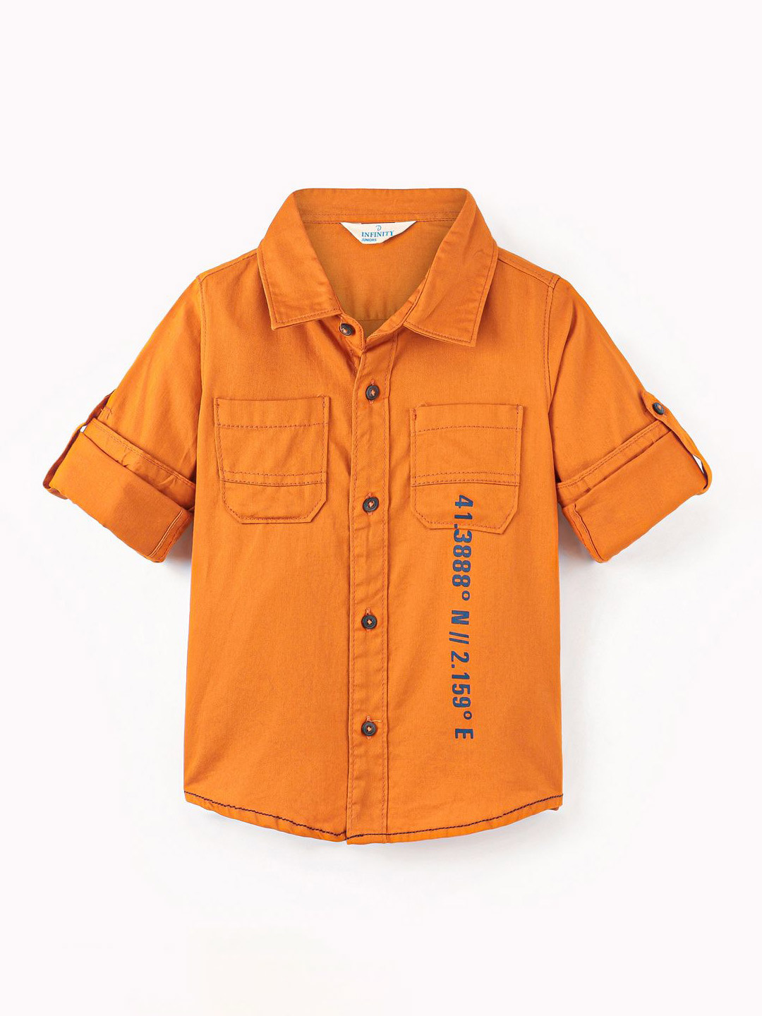 

Infinity Boys Opaque Casual Shirt, Orange