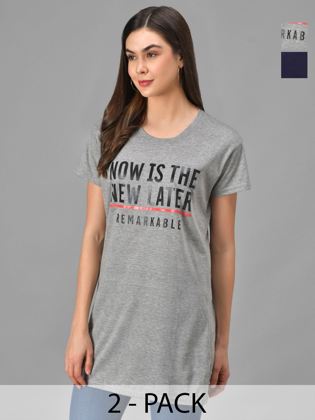 

Dreambe Women Typography 2 Printed Extended Sleeves T-shirt, Multi