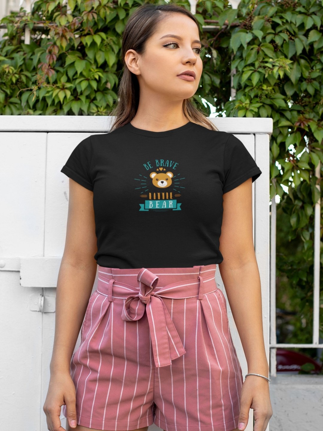 

Moda Rapido Women Printed Bio Finish Applique Slim Fit T-shirt, Black
