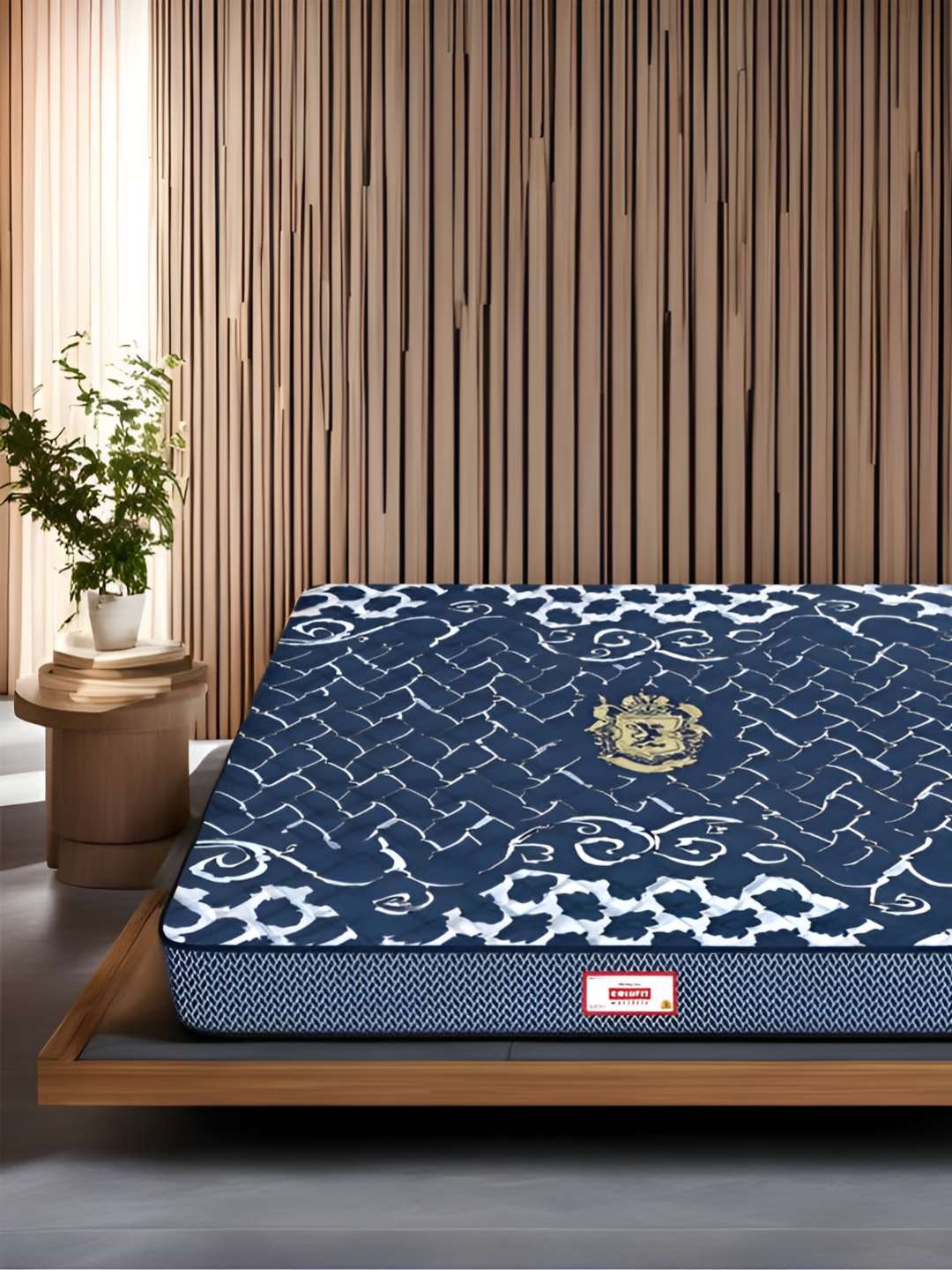 

COIRFIT Blue & White Quilted Cotton Orthopedic Queen Size Mattress