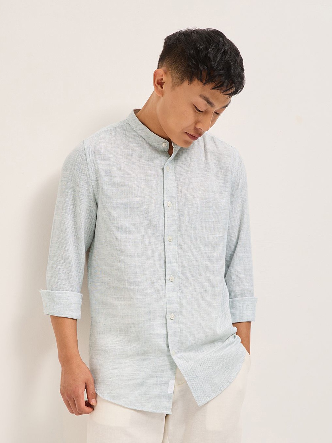 

THE BEAR HOUSE Men Slim Fit Opaque Casual Shirt, Green