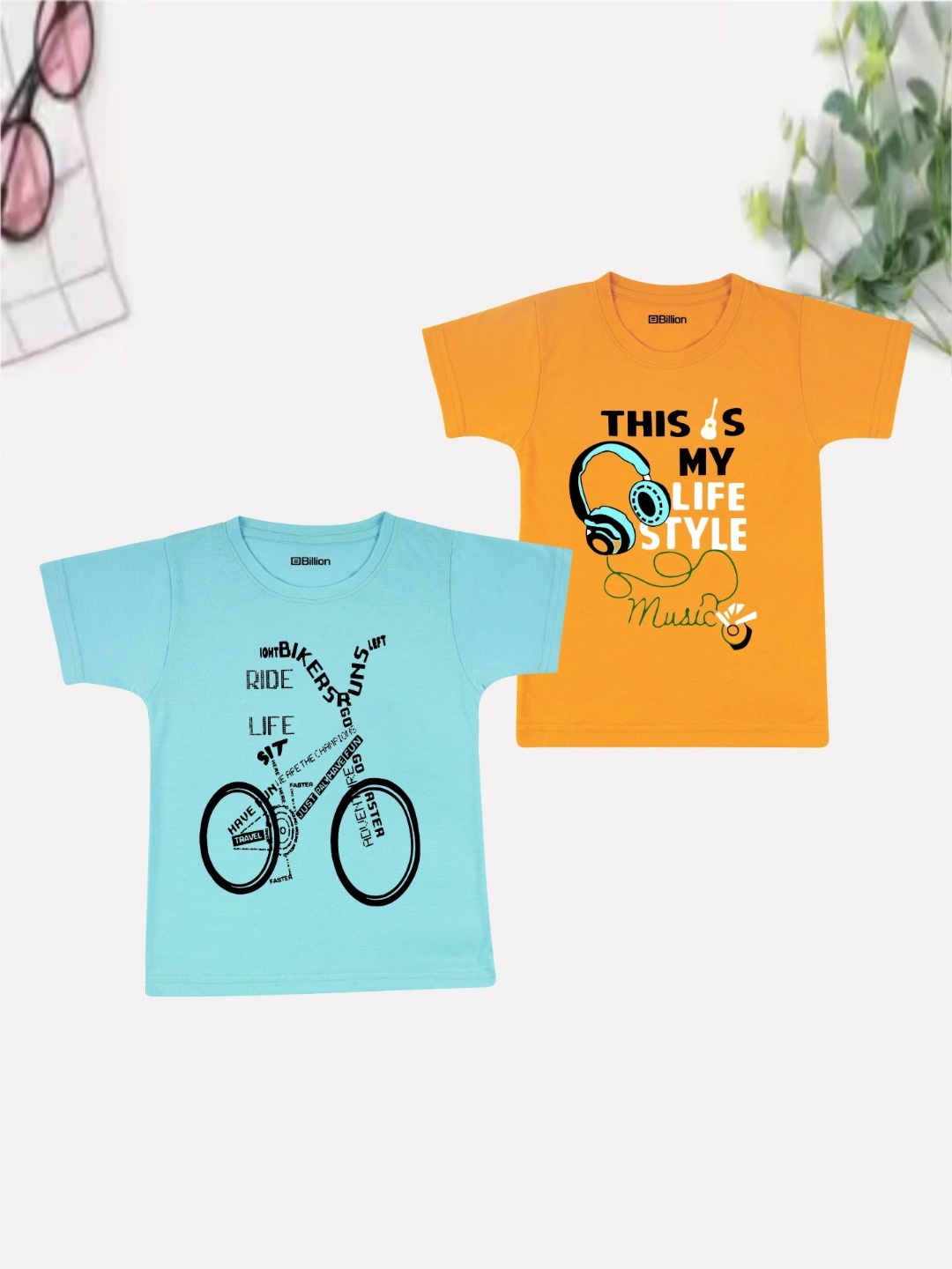 

Billion Boys 2 Printed Bio Finish Applique T-shirt, Multi