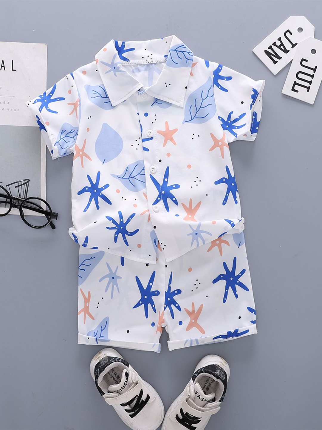 

StyleCast x Revolte Boys Floral Printed Shirt With Shorts, White
