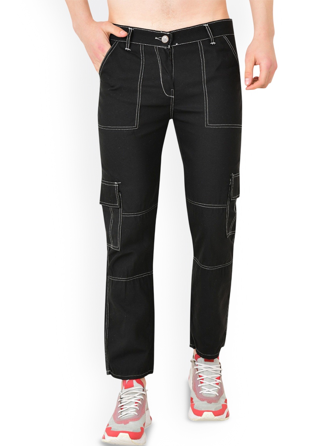

LINARIA Men Classic Slim Fit Mid-Rise Mildly Distressed Jeans, Black