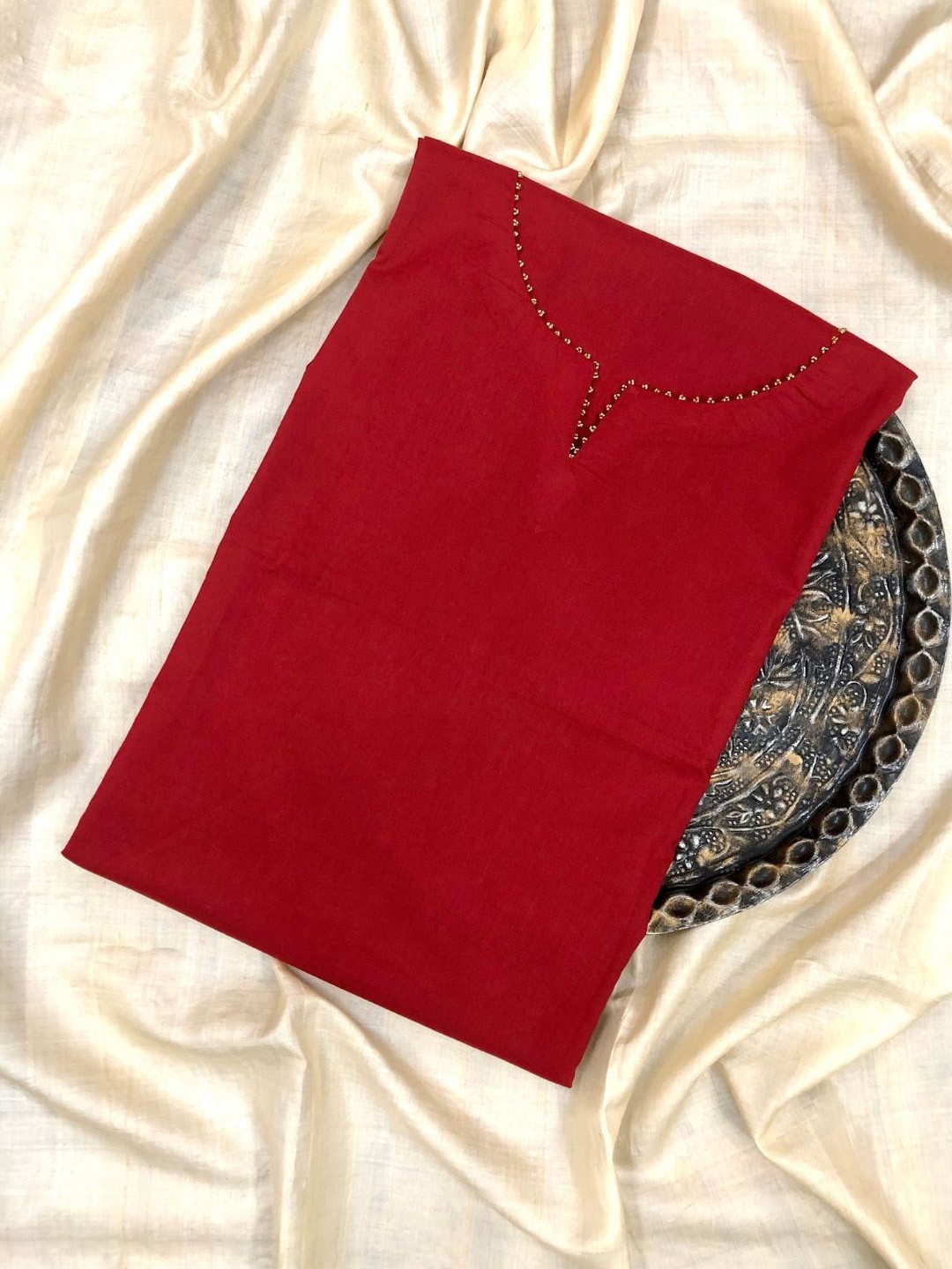 

PALASH Pure Cotton Unstitched Dress Material, Maroon