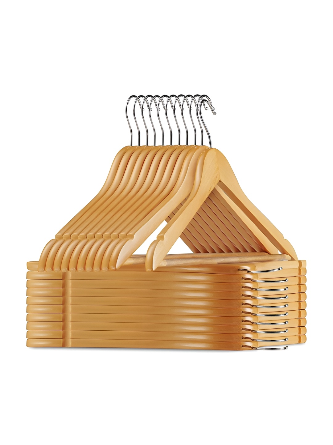 

Wooden Clothes Hangers Set Of 8 Wooden Clothes Hangers, Beige