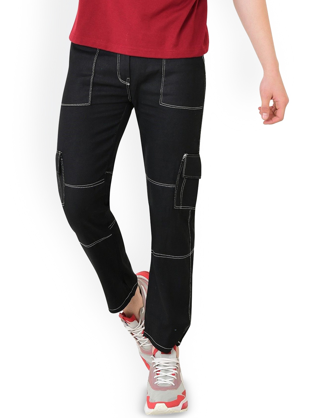 

LINARIA Men Classic Mid-Rise Slim Fit Jeans, Black