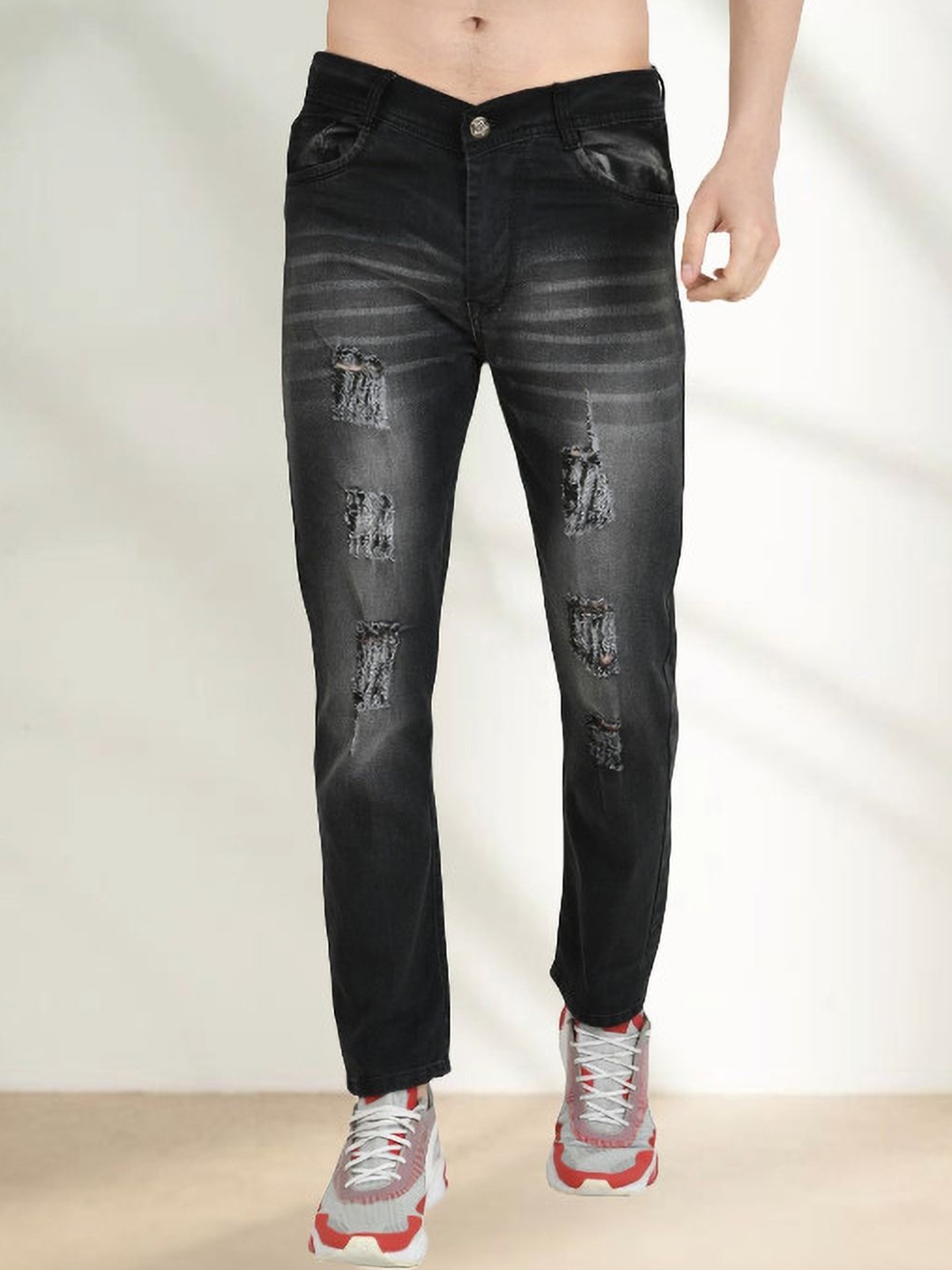 

LINARIA Men Classic Cotton Regular Fit Jeans, Grey