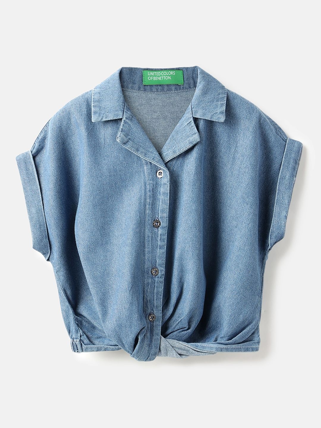 

United Colors of Benetton Girls Opaque Casual Shirt, Blue