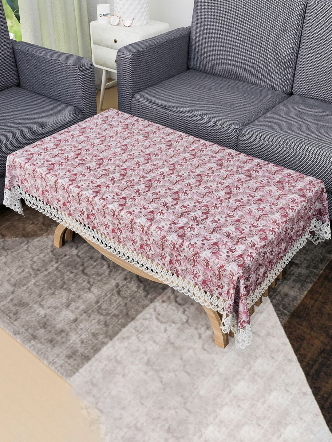 

Aura Maroon Floral Printed Waterproof 4-Seater Rectangle 1.48 m x 0.98 m PVC Table Cover