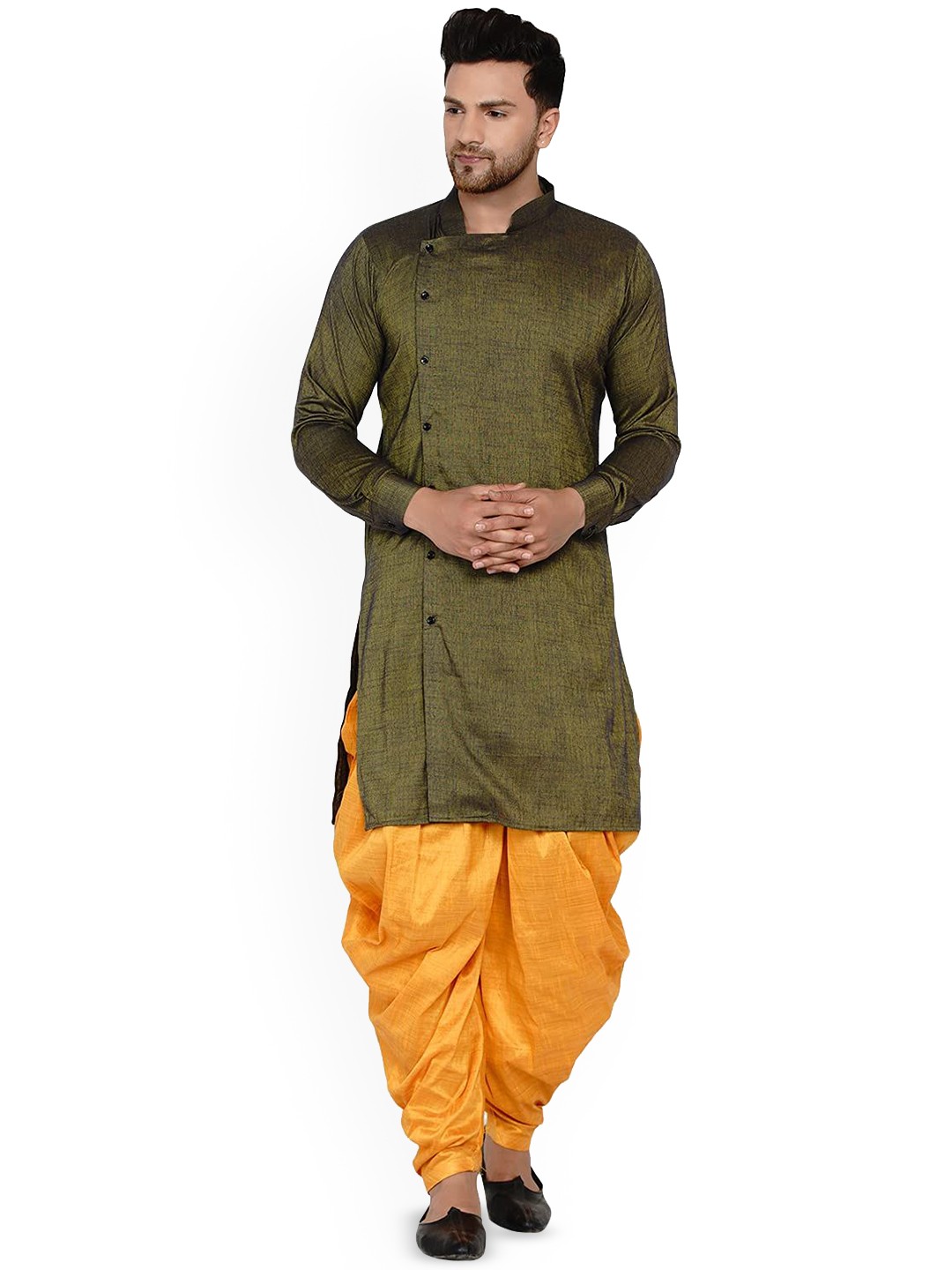 

VEERA PARIDHAAN Thread Work Mandarin Collar Straight Kurta, Green
