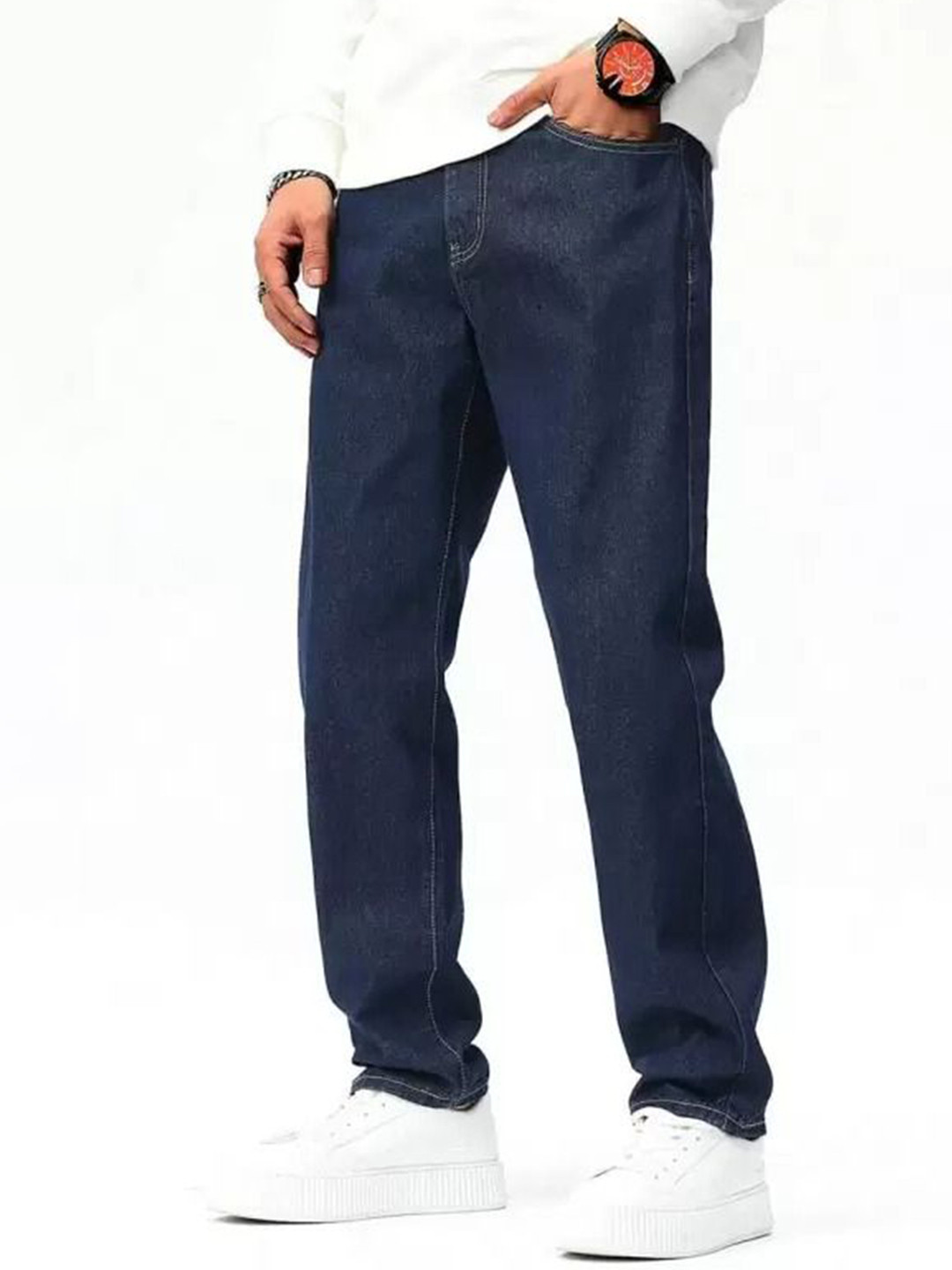 

LINARIA Men Classic Clean Look Mid-Rise Jeans, Blue