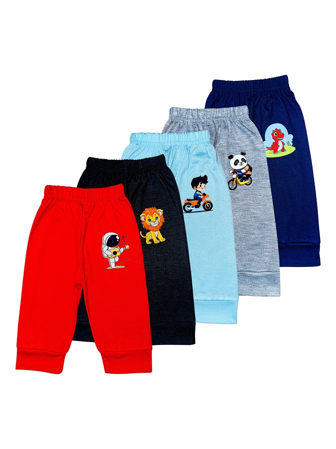 

Surfbae Kids Pack Of 5 Printed Jogger Pants, Red