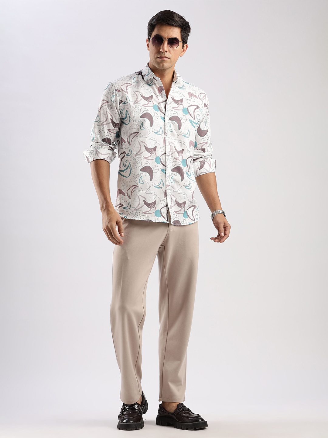 

RICH & ROMAN Men Classic Opaque Printed Semiformal Shirt, Multi