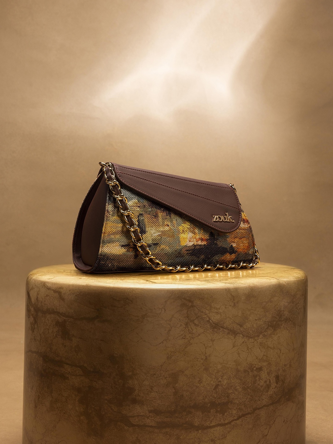 

ZOUK Floral Printed Structured Sling Bag, Multi