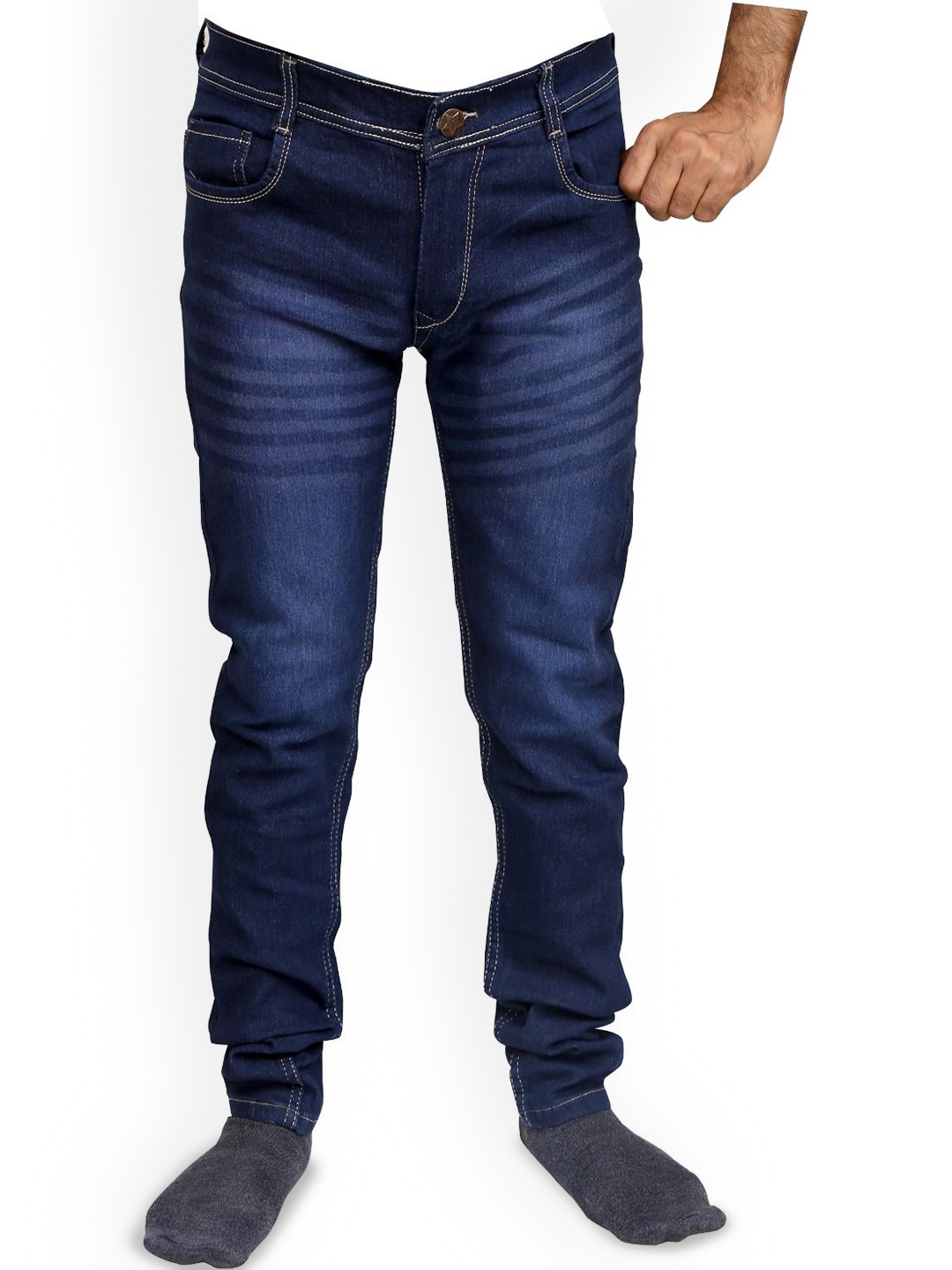 

LINARIA Men Classic Slim Fit Light Fade Jeans, Blue