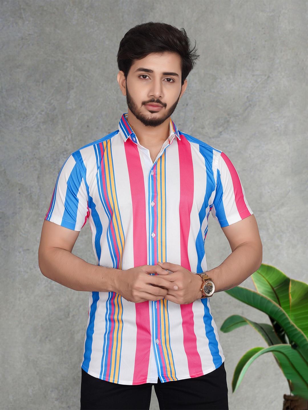 

Metronaut Men Multi Stripes Opaque Printed Casual Shirt