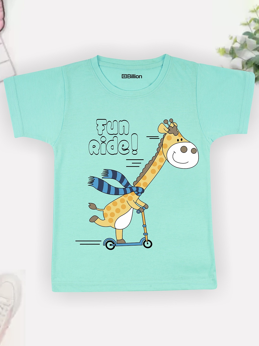

Billion Boys Printed Bio Finish Applique T-shirt, Turquoise blue