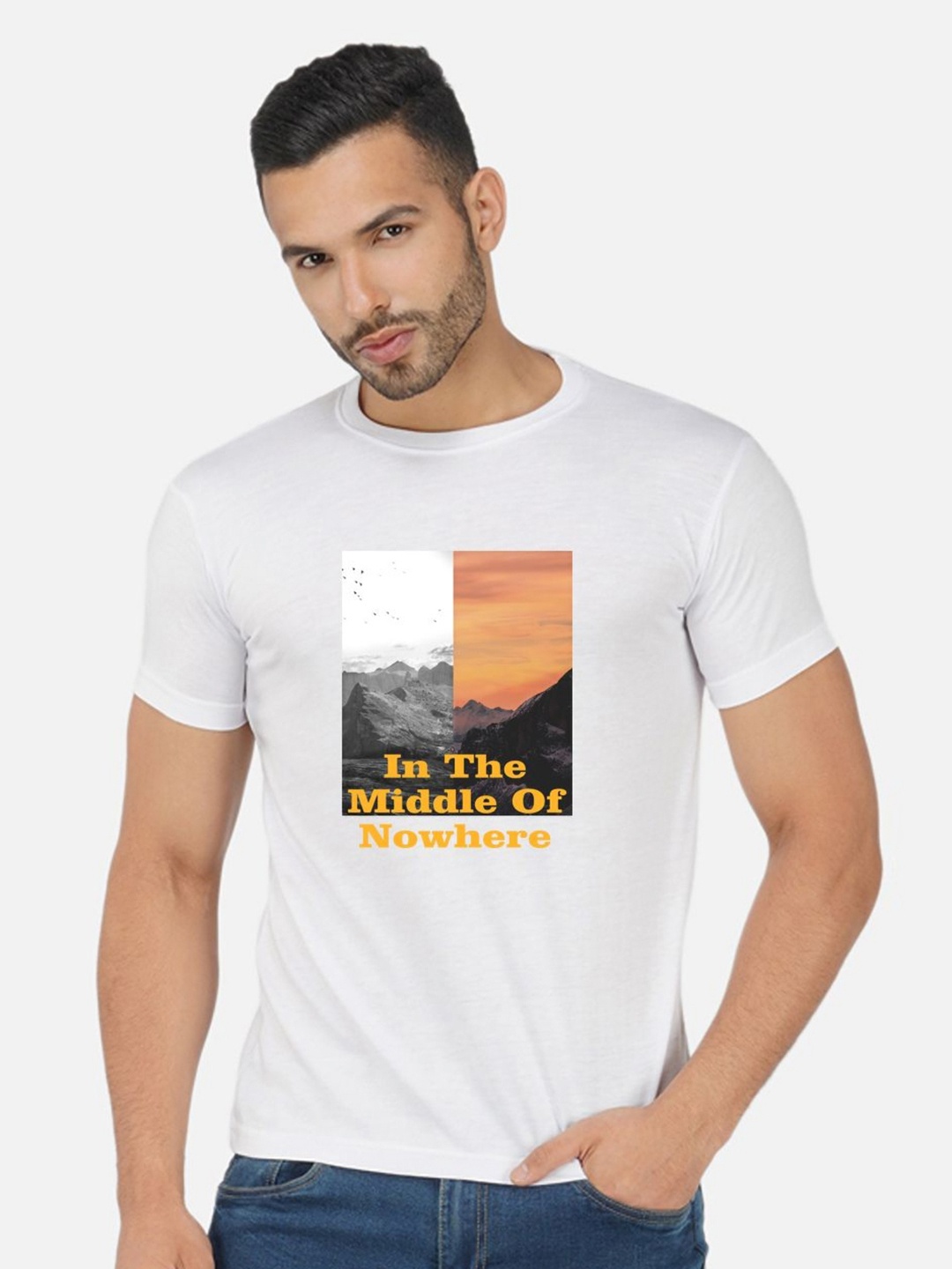 

Moda Rapido Men Printed Bio Finish Pockets T-shirt, White