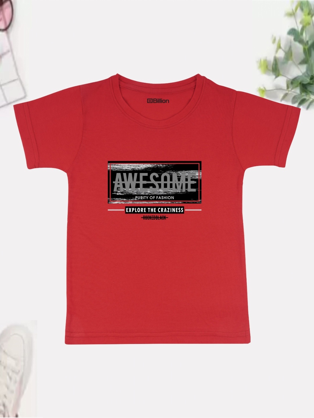 

Billion Boys Printed Bio Finish T-shirt, Red