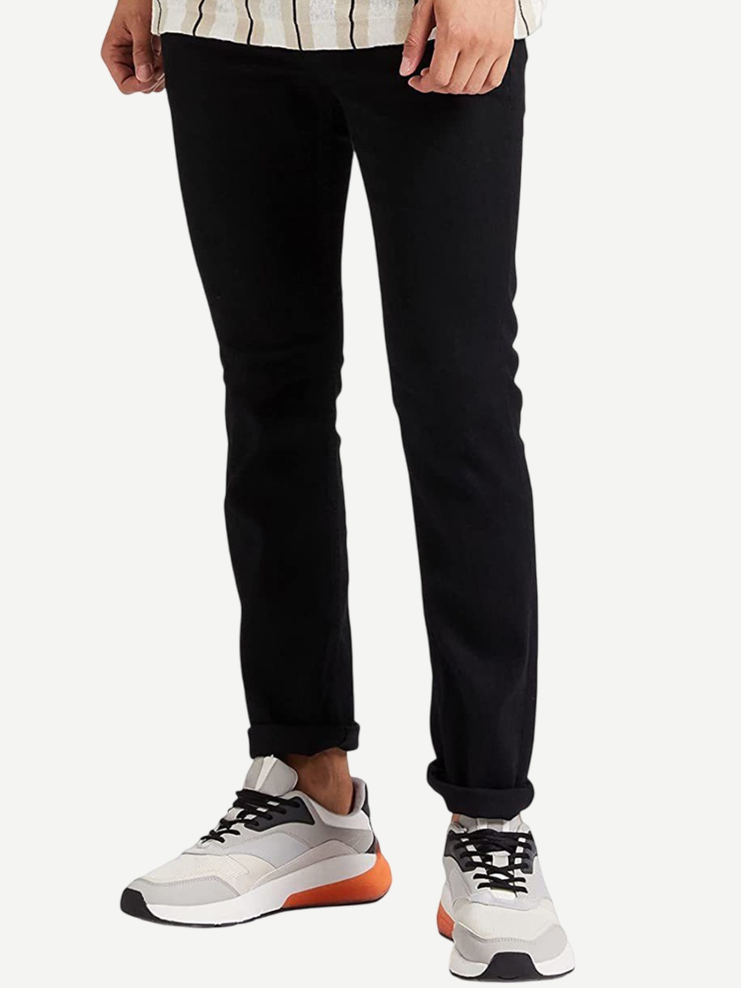 

LINARIA Men Classic Slim Fit Clean Look Cotton Jeans, Black