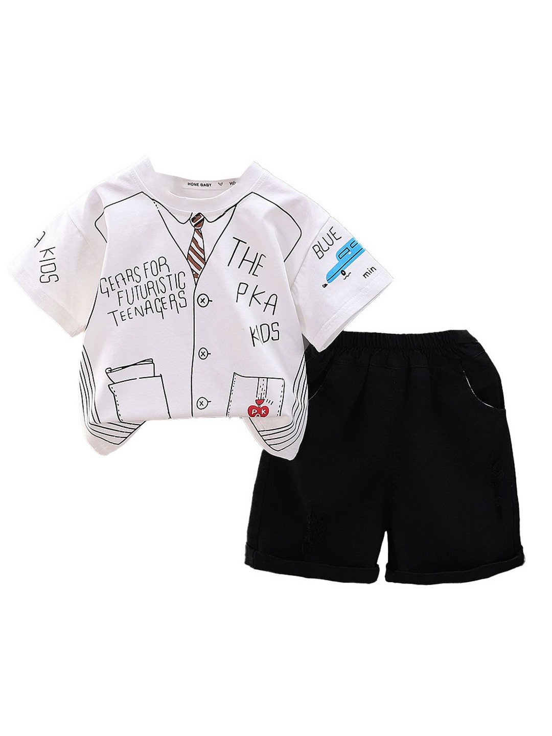 

StyleCast x Revolte Boys Graphic Printed Shirt With Shorts, White