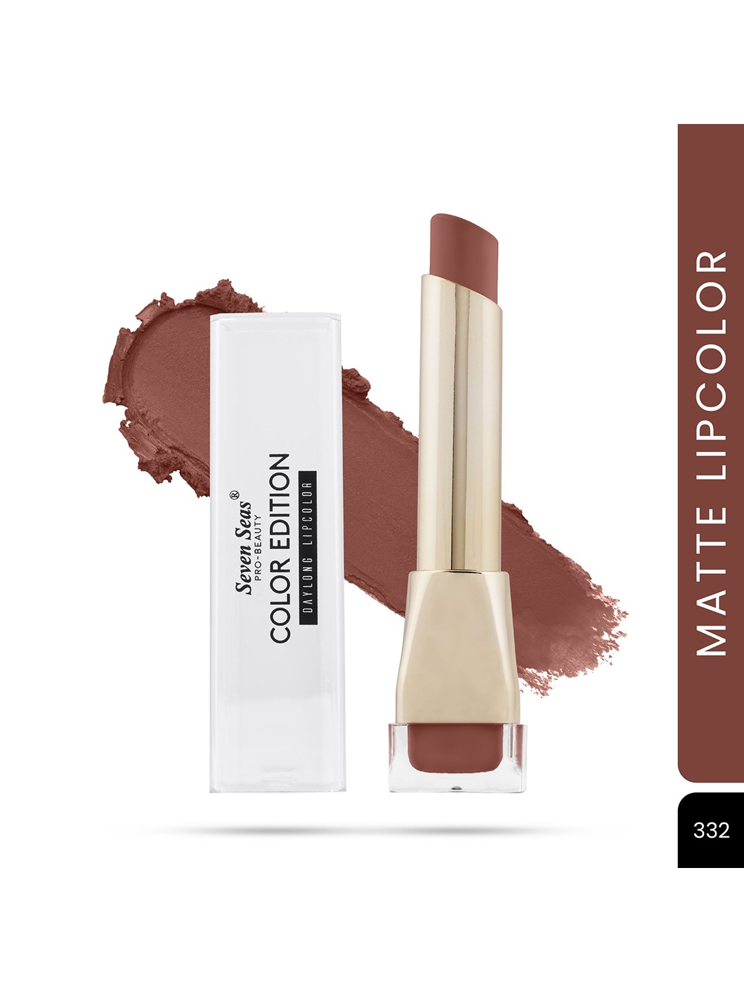 

Seven Seas Color Edition Day Long Waterproof Matte Lip Color 3.5 g - Shade 332, Brown