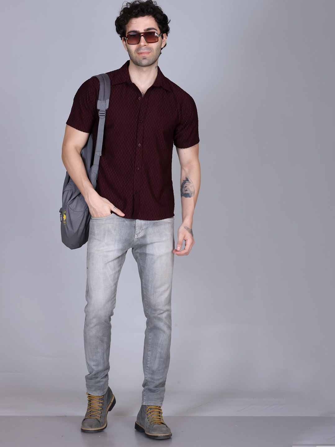 

Antiloop Men Opaque Casual Shirt, Purple