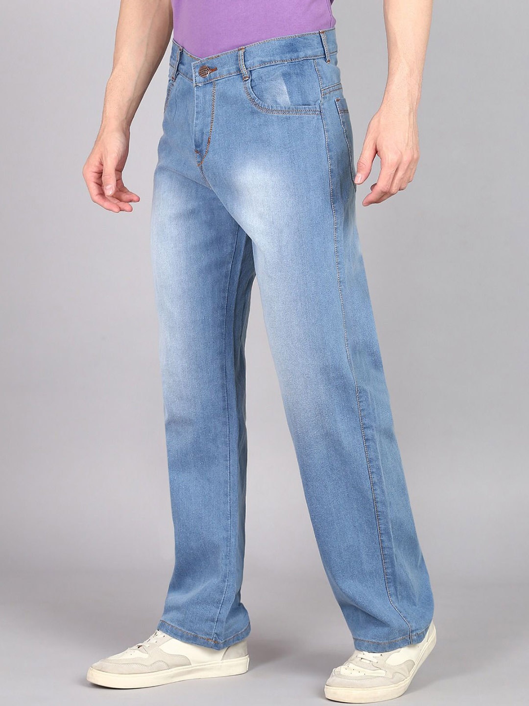 

LINARIA Men Classic Straight Fit Heavy Fade Jeans, Blue