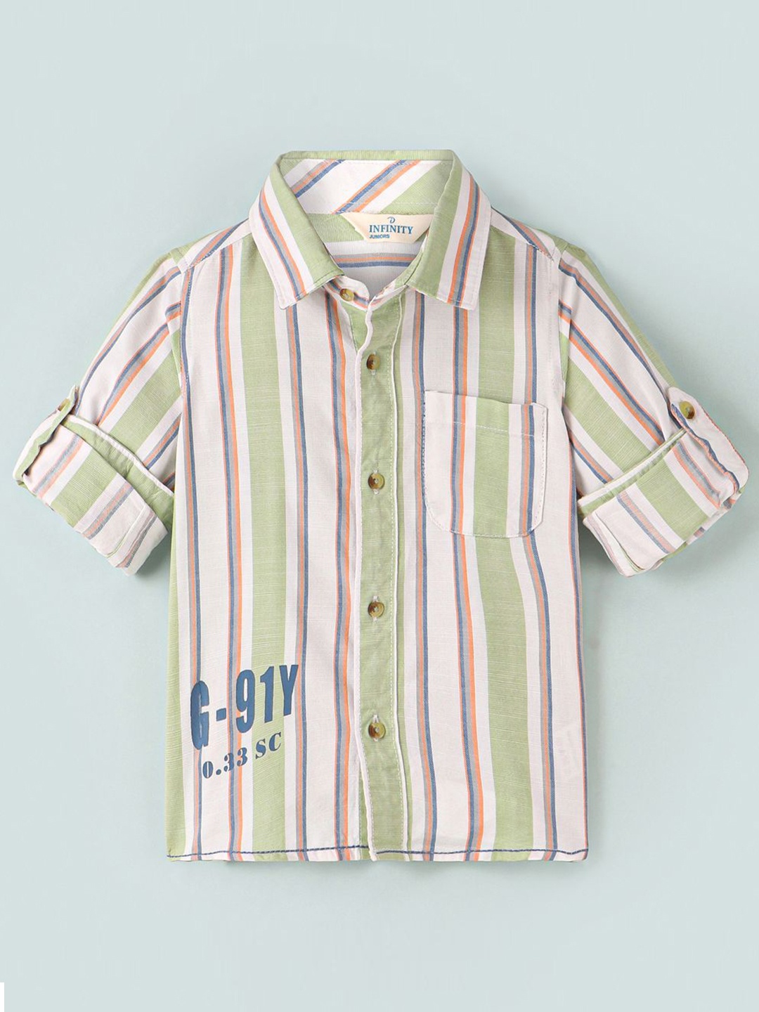 

Infinity Boys Multi Stripes Opaque Striped Casual Shirt, White