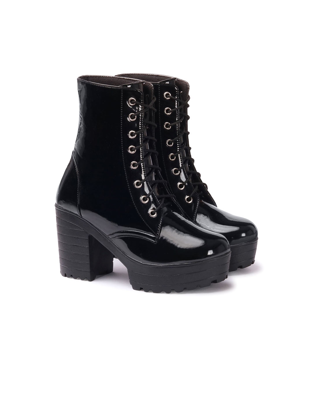 

Kliev Paris Women Ankle Length Block Heeled Boots, Black