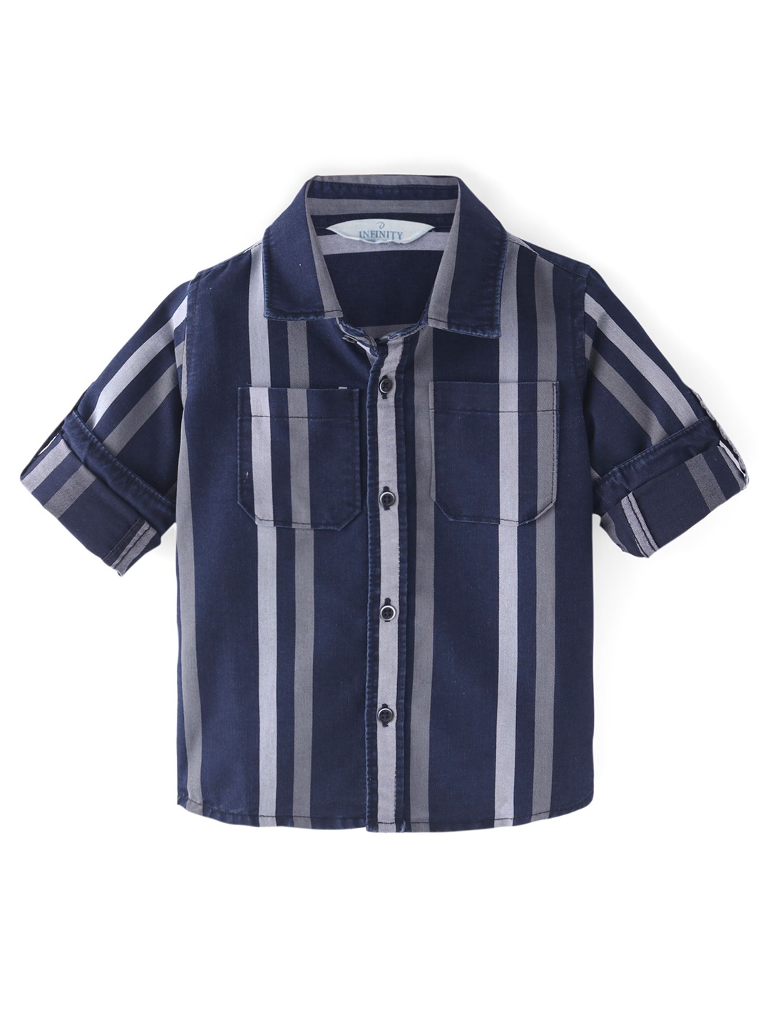 

Infinity Boys Opaque Striped Casual Shirt, Navy blue