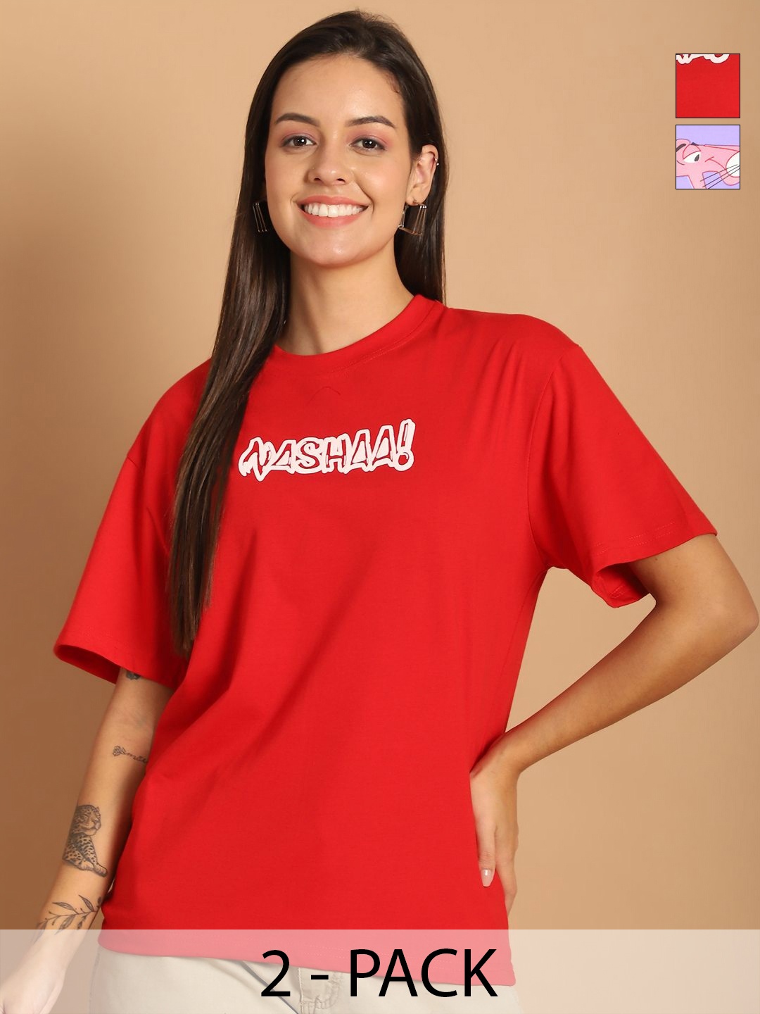 

Metronaut Women Typography 2 Printed Drop-Shoulder Sleeves T-shirt, Multi