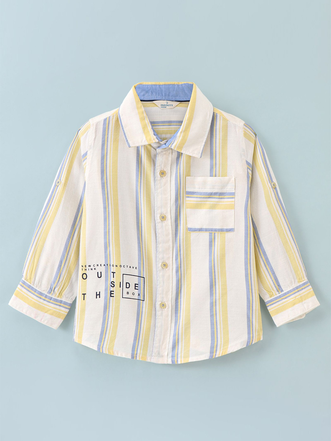 

Infinity Boys Opaque Striped Casual Shirt, White