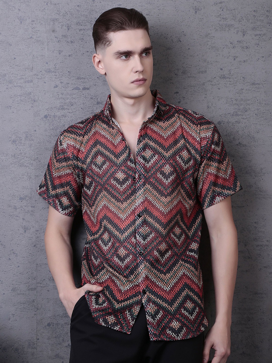 

TATER GARMENTS Women Comfort Opaque Printed Party Shirt, Multi