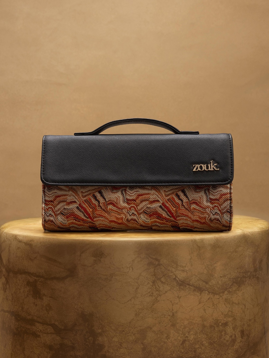 

ZOUK Rhea Kapoor Printed Water Resistance Envelope Clutch, Brown