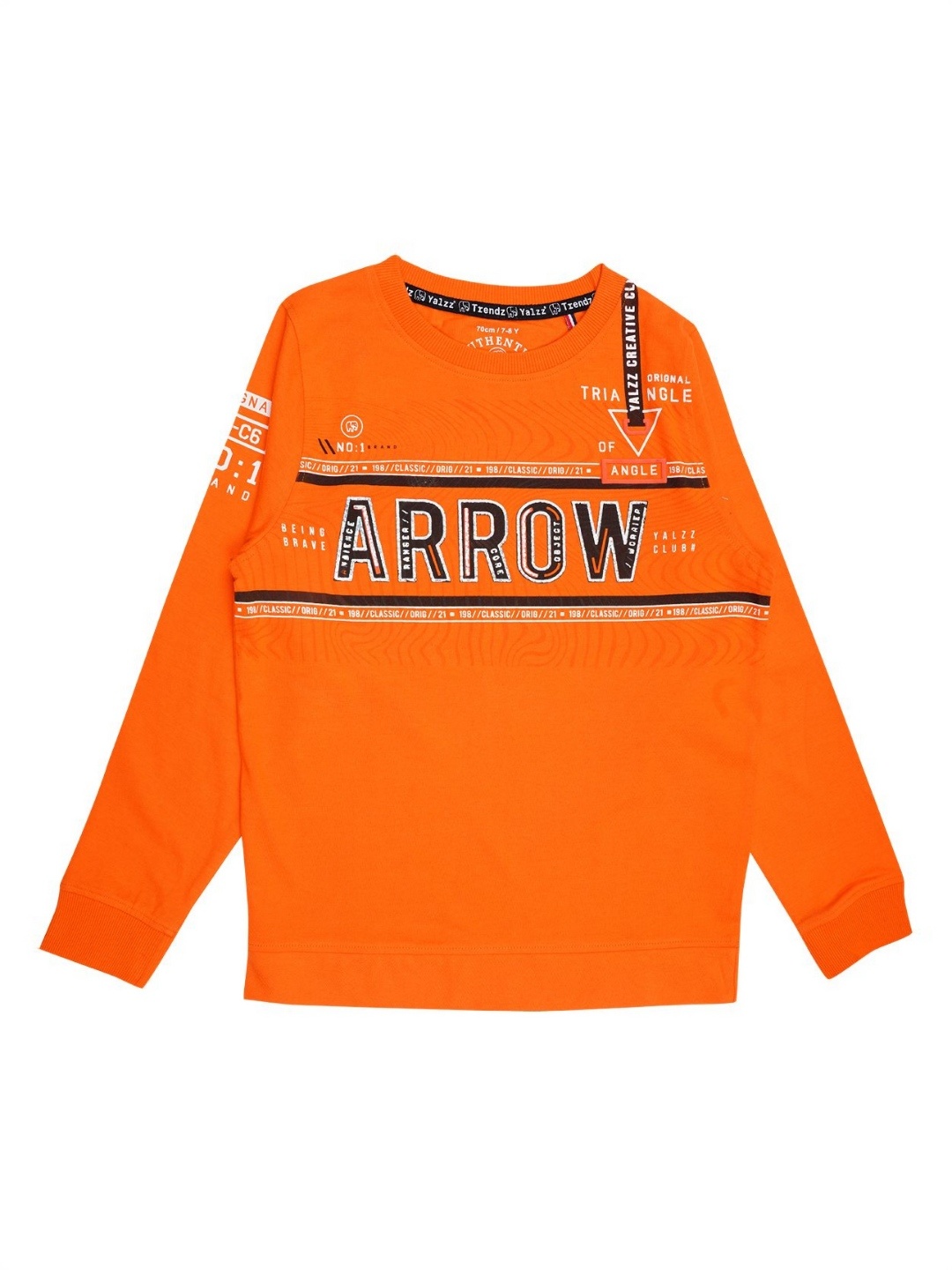 

YALZZ Boys Printed Applique T-shirt, Orange