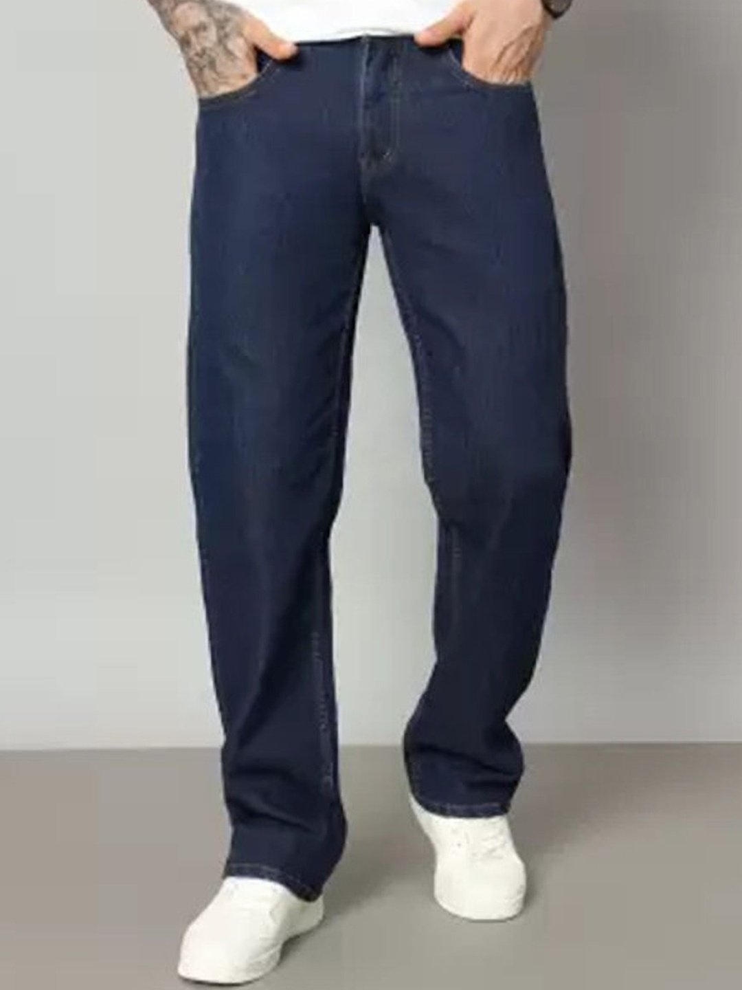 

LINARIA Men Classic Jogger Low Distress Jeans, Blue