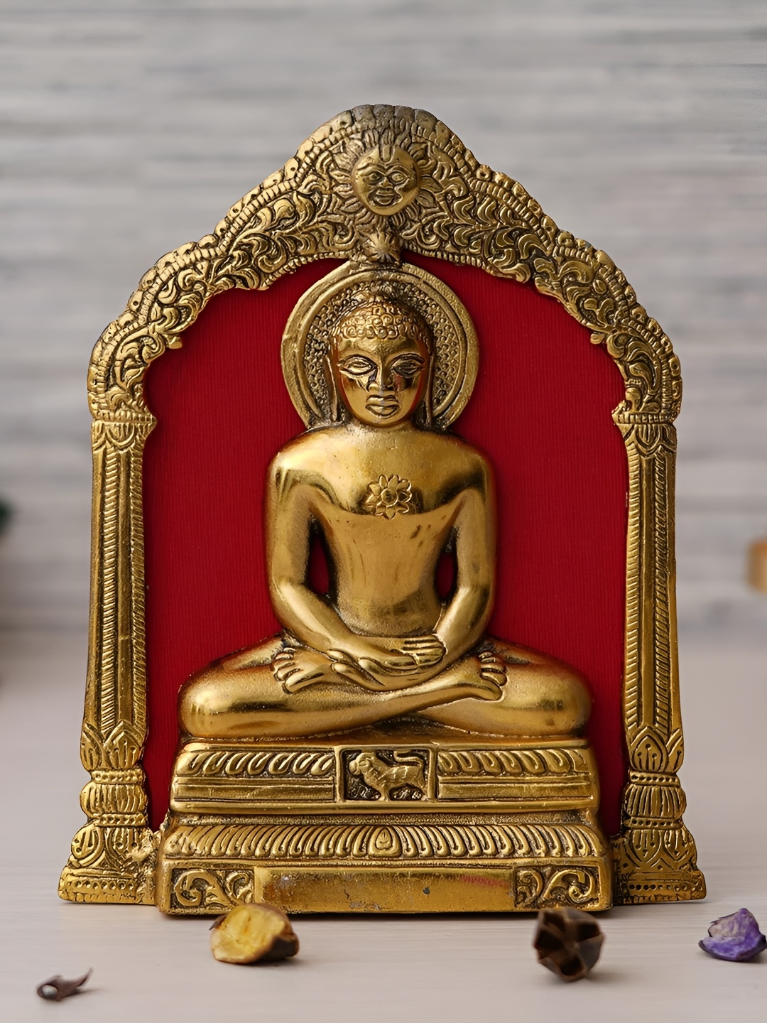 

Webelkart Yellow Mahaveer Swami Idol Statue Wall Hanging, Gold