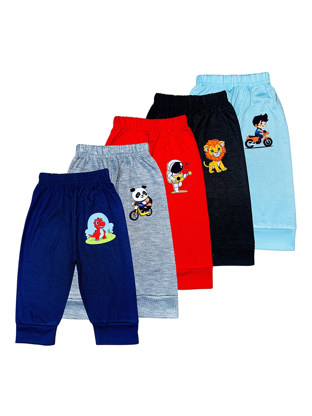 

Surfbae Kids Pack Of 5 Printed Jogger Pants, Black
