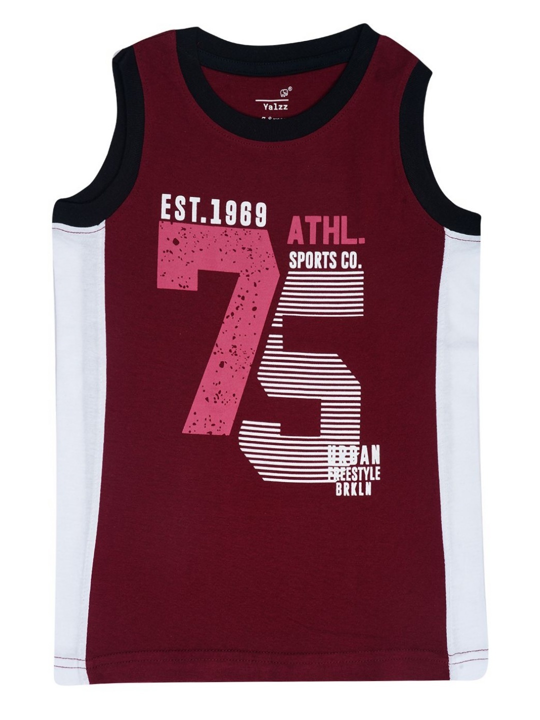 

YALZZ Boys Printed Applique T-shirt, Maroon