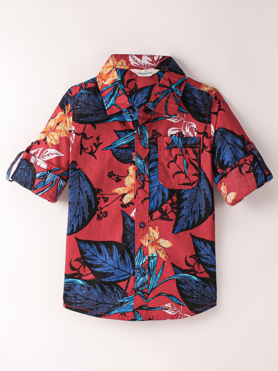 

Infinity Boys Floral Opaque Printed Casual Shirt, Red