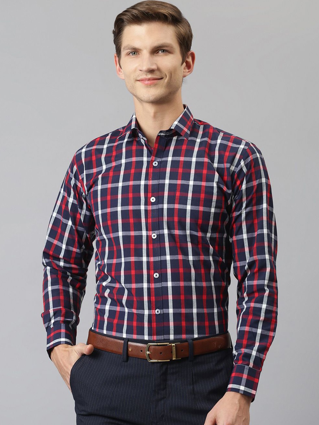 

ACCOX Men Comfort Tartan Checks Opaque Checked Formal Shirt, Multi
